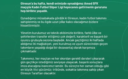 Giresun Sanayispor'dan Açıklama: "Başarılı Sonuçlara İmza Atacağımıza İnancımız Tam"