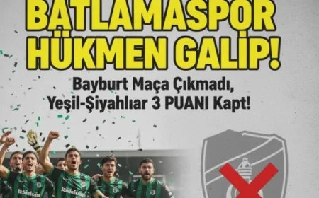 Batlamaspor-Bayburt Maçında Sürpriz Gelişme: Yeşil-Siyahlılar Sahaya Çıkmadan Galip