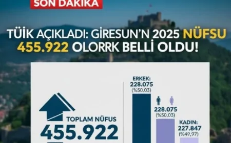 Giresun'un 2025 Yılı Nüfusu Belli Oldu