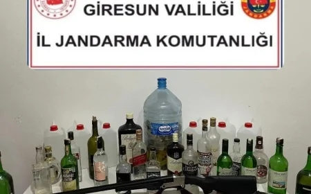 Keşap'ta Jandarmadan Kaçak Alkol Operasyonu: 79 Litre Alkol ve Ruhsatsız Tüfek Ele Geçirildi