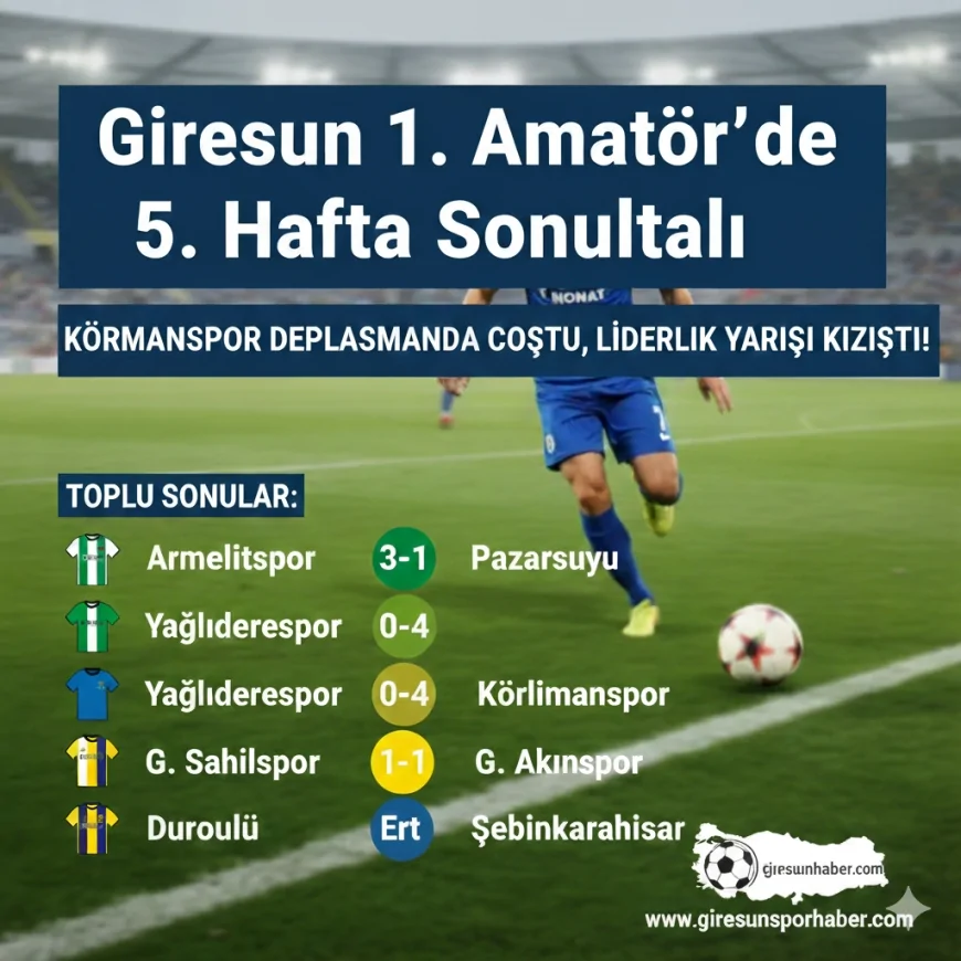 Giresun 1. Amatör'de 5. Hafta Sonuçları
