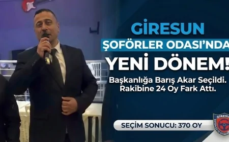Giresun Şoförler ve Otomobilciler Odası’nda Yeni Dönem: Başkanlığa Barış Akar Seçildi